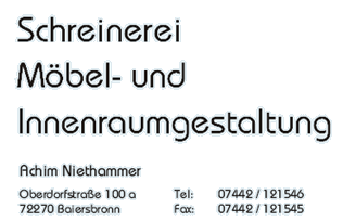 Schreinerei, Möbel- und Innenraumgestaltung
