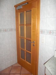 Sprossentüre mit satiniertem Glas und Facettenschliff